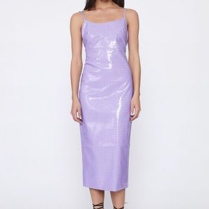 Bardot Lavender Lilac Purple Sleeveless Open Back Helena Croc Midi Dress Revolve